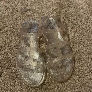 Art Class Glittery Silver Kids Sandals